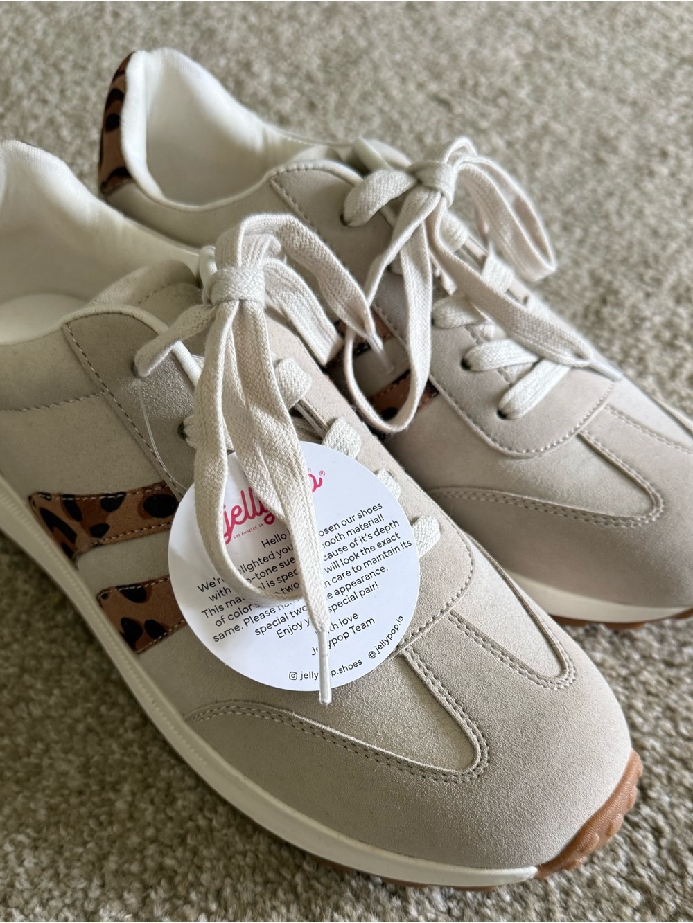 Jellypop Women’s Emerie Sneakers in Bone and Leopard